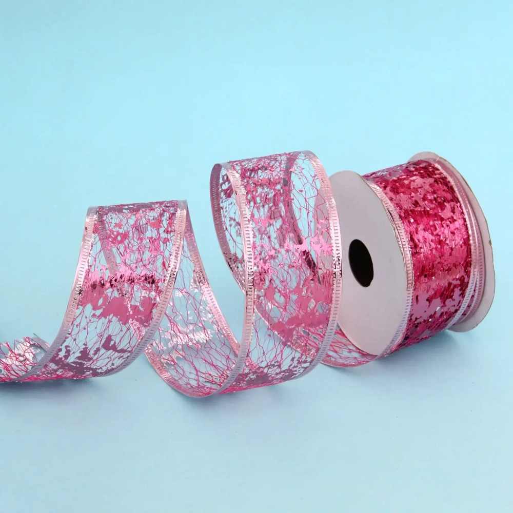 Лента для декорирования «Изящная» 4 см, 2,7 м, Розовый (микс дизайнов)