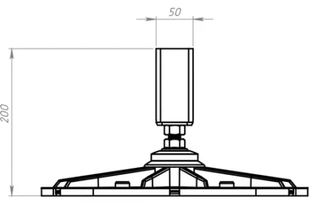 Опора кровельная поворотная ZRS 350х350