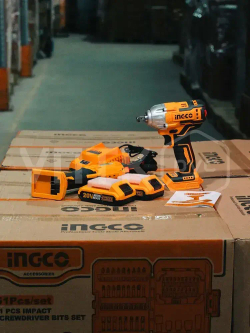 2 гайковерта акк.: 300Нм и 65Нм (трещетка) + 2 по 2 Ач (P20S) + ЗУ 2А (20В), INGCO COSLI23066 (с НДС)