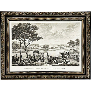 Свебах Ж., Куше Ф. Встреча двух императоров на плоту, 25 июня 1807 года. Офорт. 1826