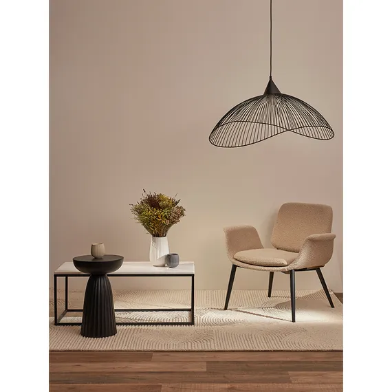 Столик журнальный Mayen, 90х40х35 см, белый мрамор/черный