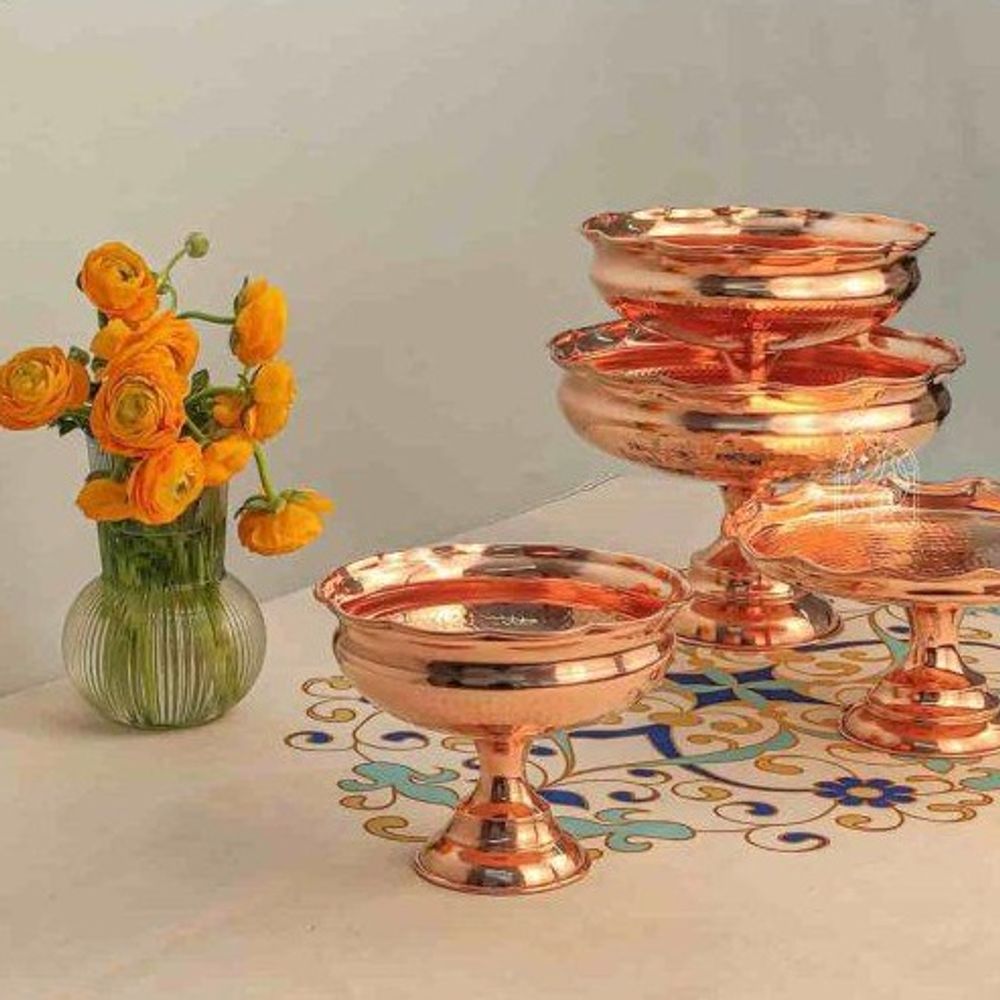 Медная чаша-фруктовница на ножке Exirmes 30220328 Иран