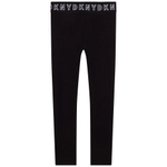 Леггинсы х/б DKNY Черный/Пояс-резинка с белыми логотипами (Девочка)