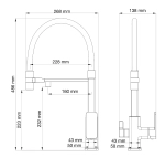 Смеситель для кухни с гибким изливом и подключением фильтра WONZON & WOGHAND WW-88458012-CR хром
