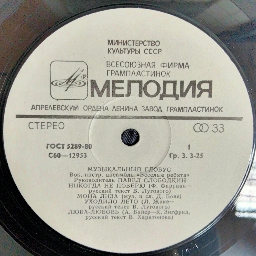 Веселые Ребята / Музыкальный Глобус (LP)