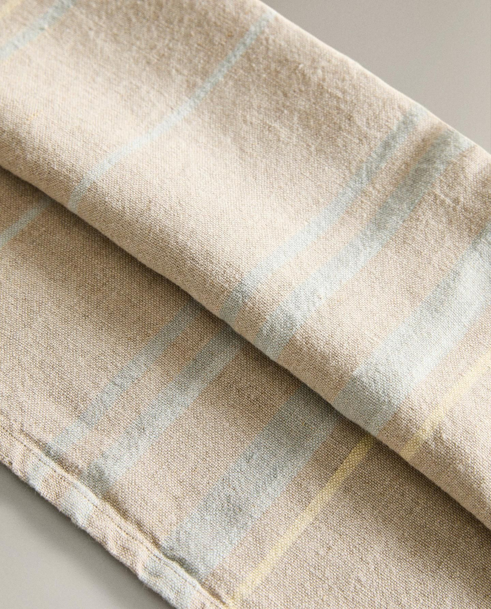 Zara Home - Льняное банное полотенце в полоску, бежевый, 50х90 см
