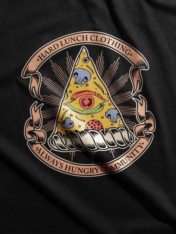 Футболка оверсайз Pizza eye черная - фото 5