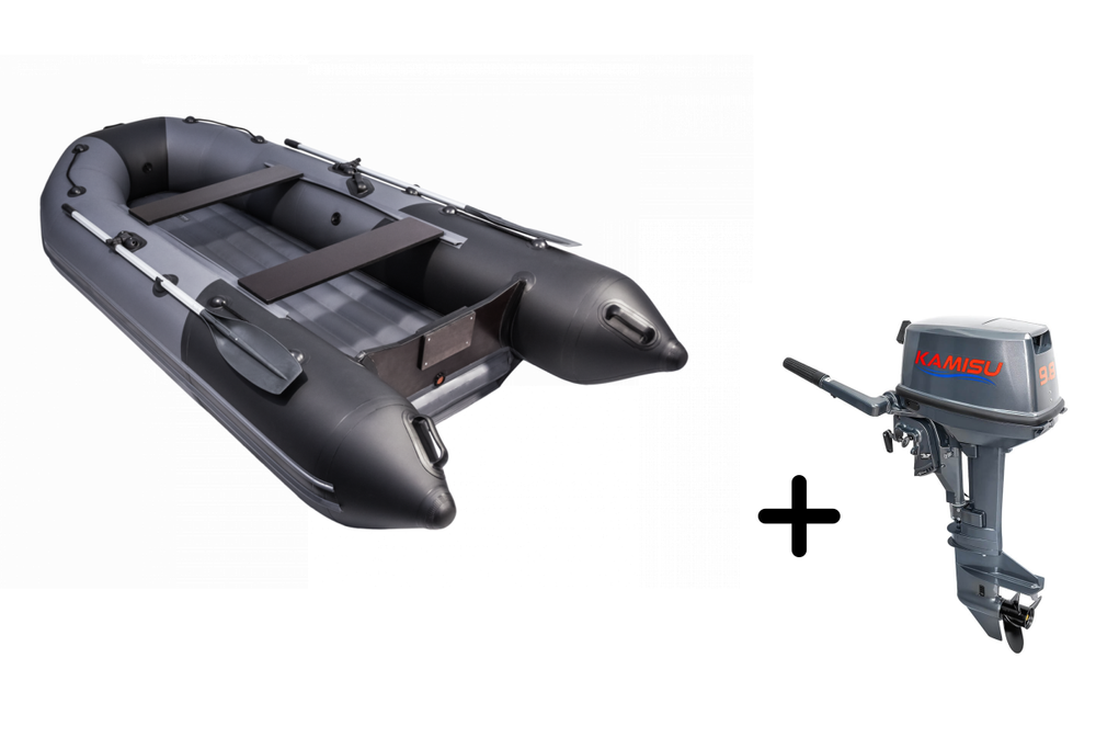 Таймень NX 3200 НДНД графит-черный + KAMISU T 9.8 BMS (комплект лодка + мотор)