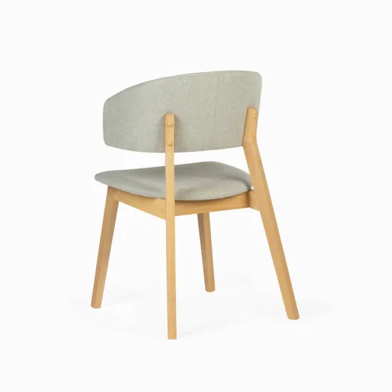 Стул Lolly деревянный и светло-серая ткань