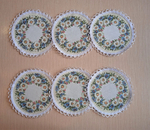 Набор гобеленовых салфеток Васильки и ромашки D20 см 6шт