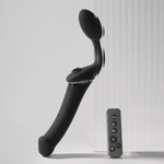 Черный безремневой вибрострапон Strap-On-Me Multi Orgasm Size XL (Цвет: черный)