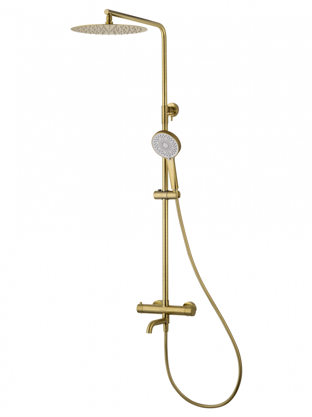 Душевая система с термостатом WONZON & WOGHAND STICK, Брашированное золото (WW-88739903-BG)