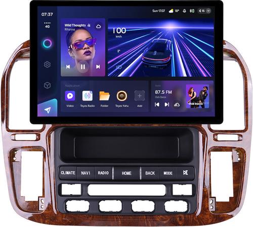 Магнитола для Toyota Land Cruiser 100, Lexus LX470 1998-2002 (климат на ШГУ, рамка дерево) - Teyes CC3-2K монитор 13", QLED+2K, Android 10, Быстрая, 4G SIM-слот, CarPlay