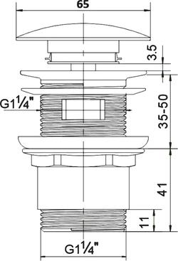 Смеситель для раковины STWORKI Ольборг S20010CR + донный клапан SD-001CR хром