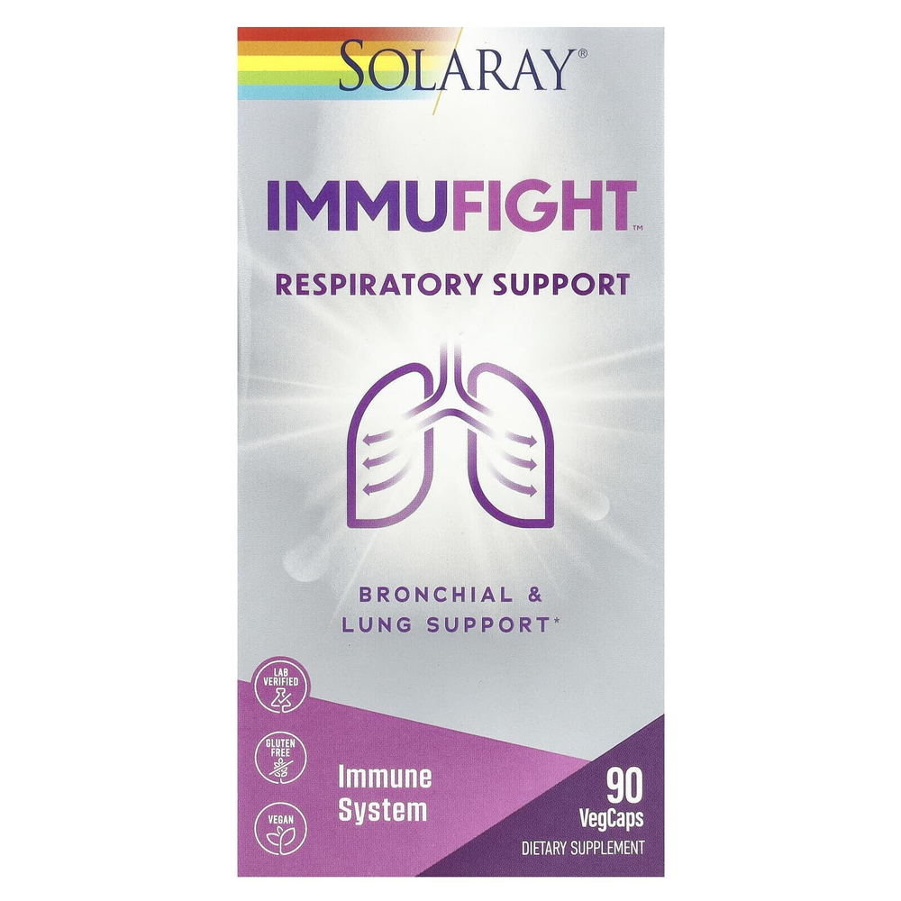 Solaray, ImmuFight, поддержка дыхательной системы, 90 VegCaps