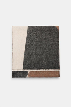 ZARA ЖАККАРДОВЫЙ ШАРФ, РЫЖЕВАТО-КОРИЧНЕВЫЙ