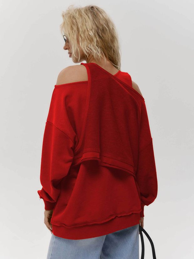 Свитшот двойной, красный