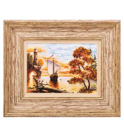 AMB-03/63 Картина «Красота природы» (с янтарной крошкой) H-32см