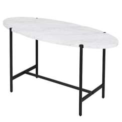 Стол журнальный МеталлАрт М025 белый мрамор/черный