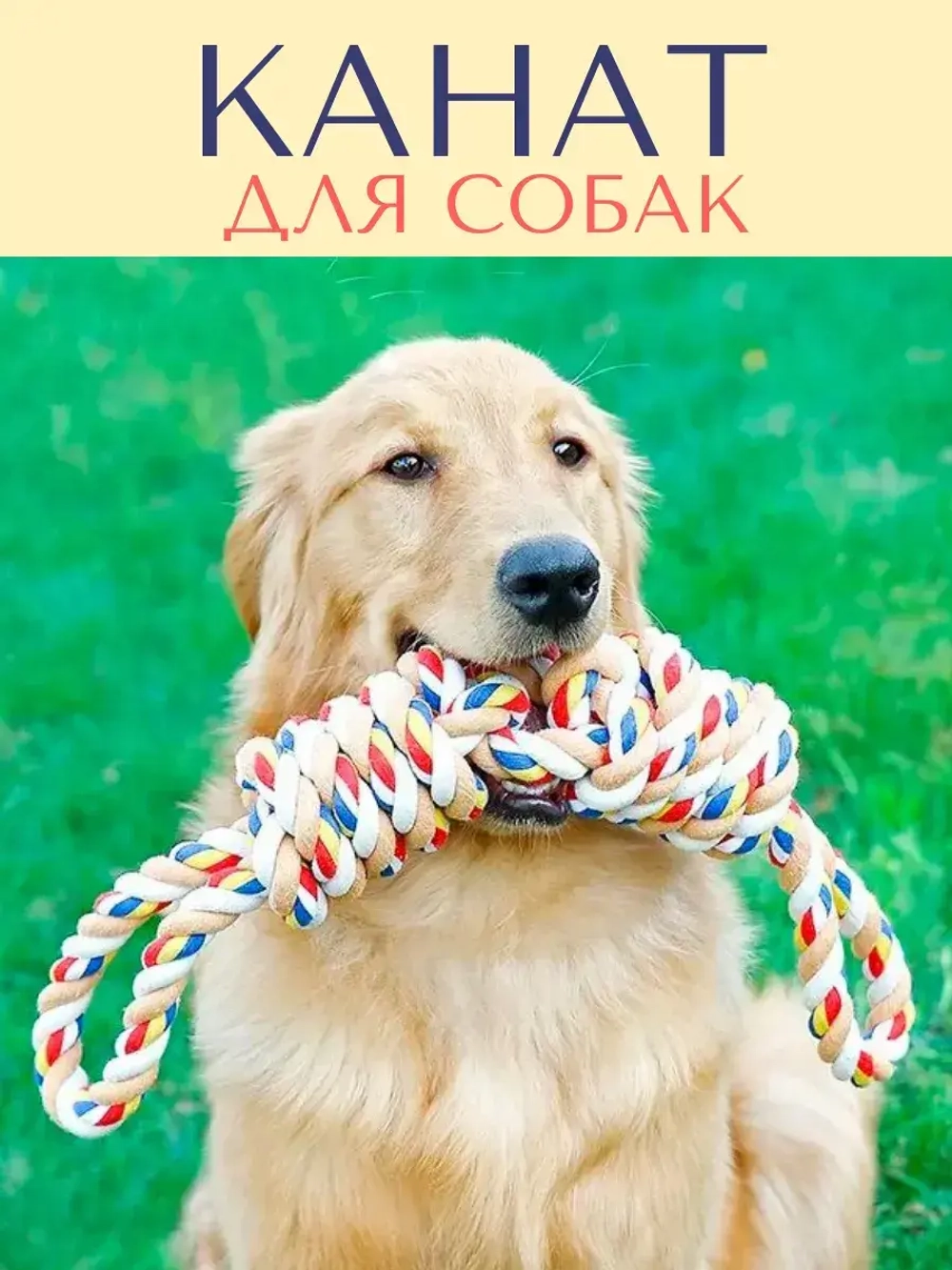 Прочный канат для собак крупных - средних пород - 55 см