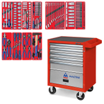 Набор инструментов &quot;СТАНДАРТ&quot; в красной тележке, 186 предметов МАСТАК 52-05186R