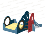 Игровой модуль с песочницей и горкой Romana 115.54.00