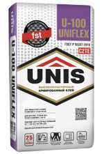 Клей UNIS U-100 UNIFLEX С2ТЕ высокопластичный для керамогранита крупного формата  25 кг