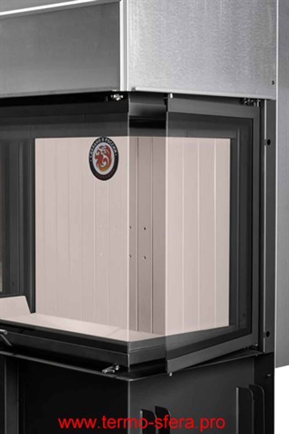 Каминная топка Экокамин ДЕЛЬТА 1000 PV три стекла принтинг подовое горение, вертикальная ламель