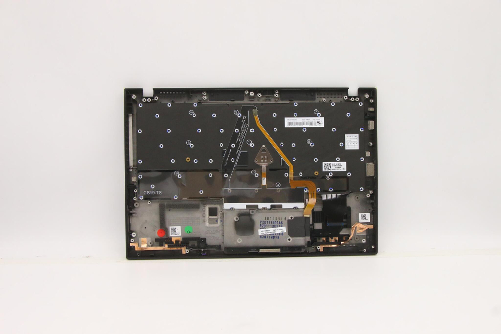 Верхняя панель с клавиатурой (топкейс) для ноутбука Lenovo ThinkPad X1 Carbon 8th Gen (For WWAN) FingerPrint, черная, с подсветкой, раскладка - русская (5M10Z37027)