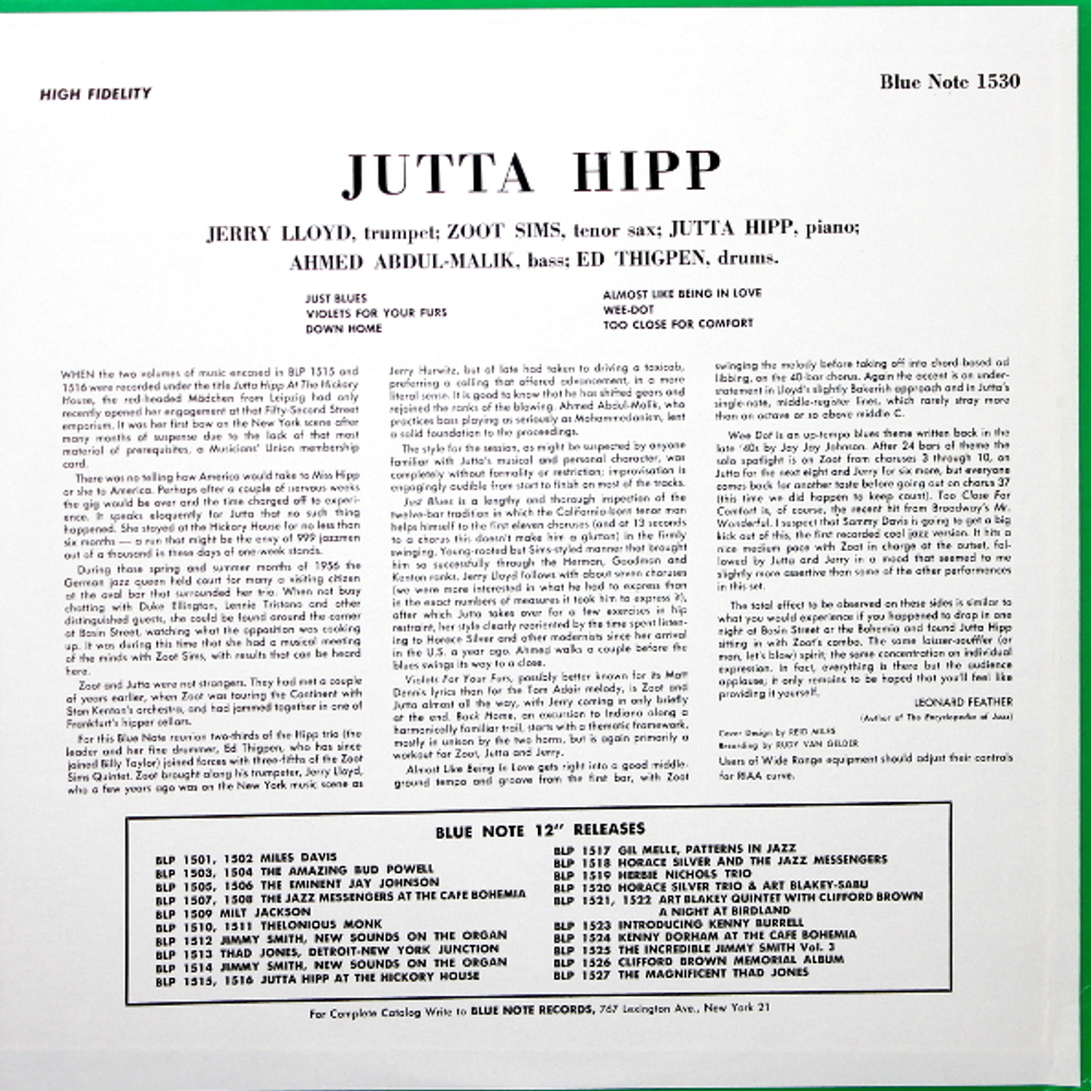 Jutta Hipp With Zoot Sims / Jutta Hipp With Zoot Sims (LP)