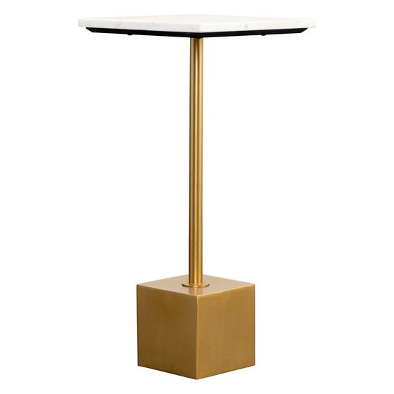 Столик приставной Svein, 30х30 см, мрамор/золото