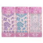 Наклейки-стразы Alingar, акриловые, "Зайчик и сердечко", ассорти (фиолет, голуб, кристалл), пакет с европодвесом