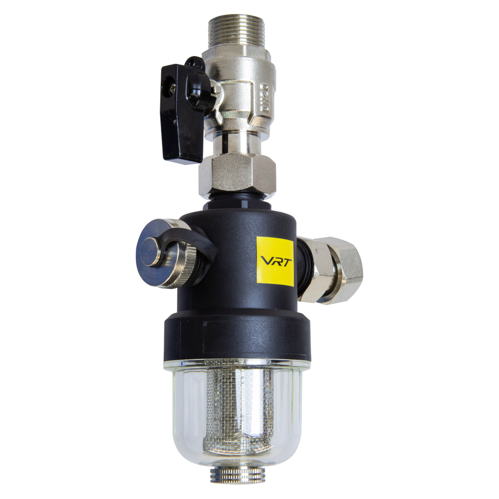 Фильтр самоочищающийся магнитный 3/4'' вн/вн дешламатор для котла, с прозрачн. колбой VRT