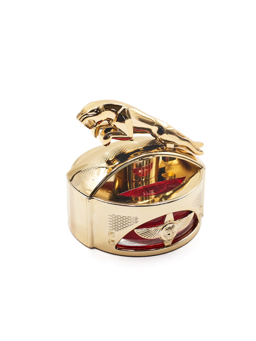 Ароматизатор для автомобиля на торпеду "Ягуар" золотистый. Запах Красный дракон, 45 мл