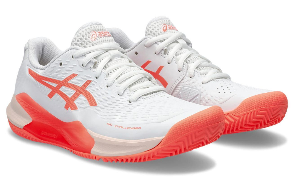 Женские теннисные кроссовки Asics Gel-Challenger 14 Clay - white/sun coral