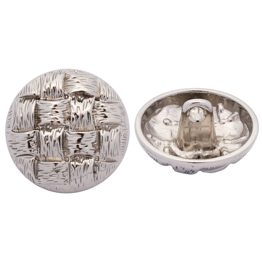 Пуговицы металл на ножке 28L=18 мм, M.Silver (матовый серебристый), 10 шт, MP03