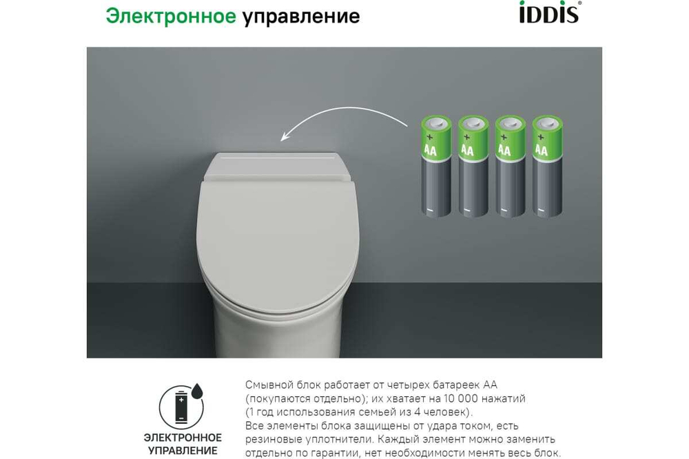 Приставной унитаз IDDIS Pulse с функцией импульсного смыва PULIDSEi26