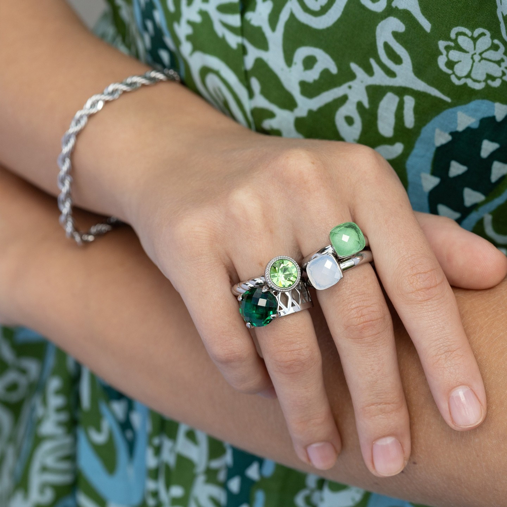 Кольцо Qudo FIRENZE 18.5 (S) Peridot 107000/40-4516 18.5 размер 18,5