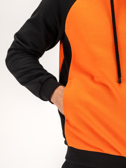 Костюм мужской спортивный теплый. Оранжевый/черный