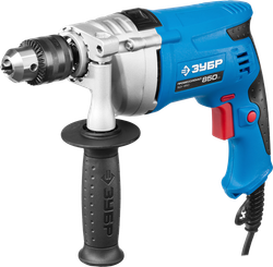 Дрель ЗУБР удар, реверс, мет корпус редуктора, патрон 13мм, реверс, 0-2800об/мин, 0-44800уд/мин, 850Вт