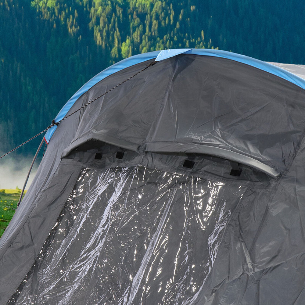 Палатка 4х-местная, 255+225х270х155 см, 2 слоя, 1 комн, с москитной сеткой, Green Days, Tunel tent