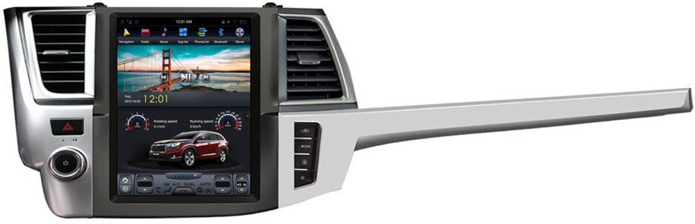 Магнитола для Toyota Highlander 3 2014-2020 - Carmedia ZF-1207-DSP ("Тесла-Стиль") на Android 9, 6-ТУРБО ядер, 4ГБ-64ГБ
