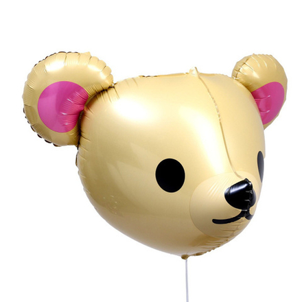 Шар (23""/58 см) Фигура, 3D Голова, Милый медведь, Коричневый, 1 шт. Ж4