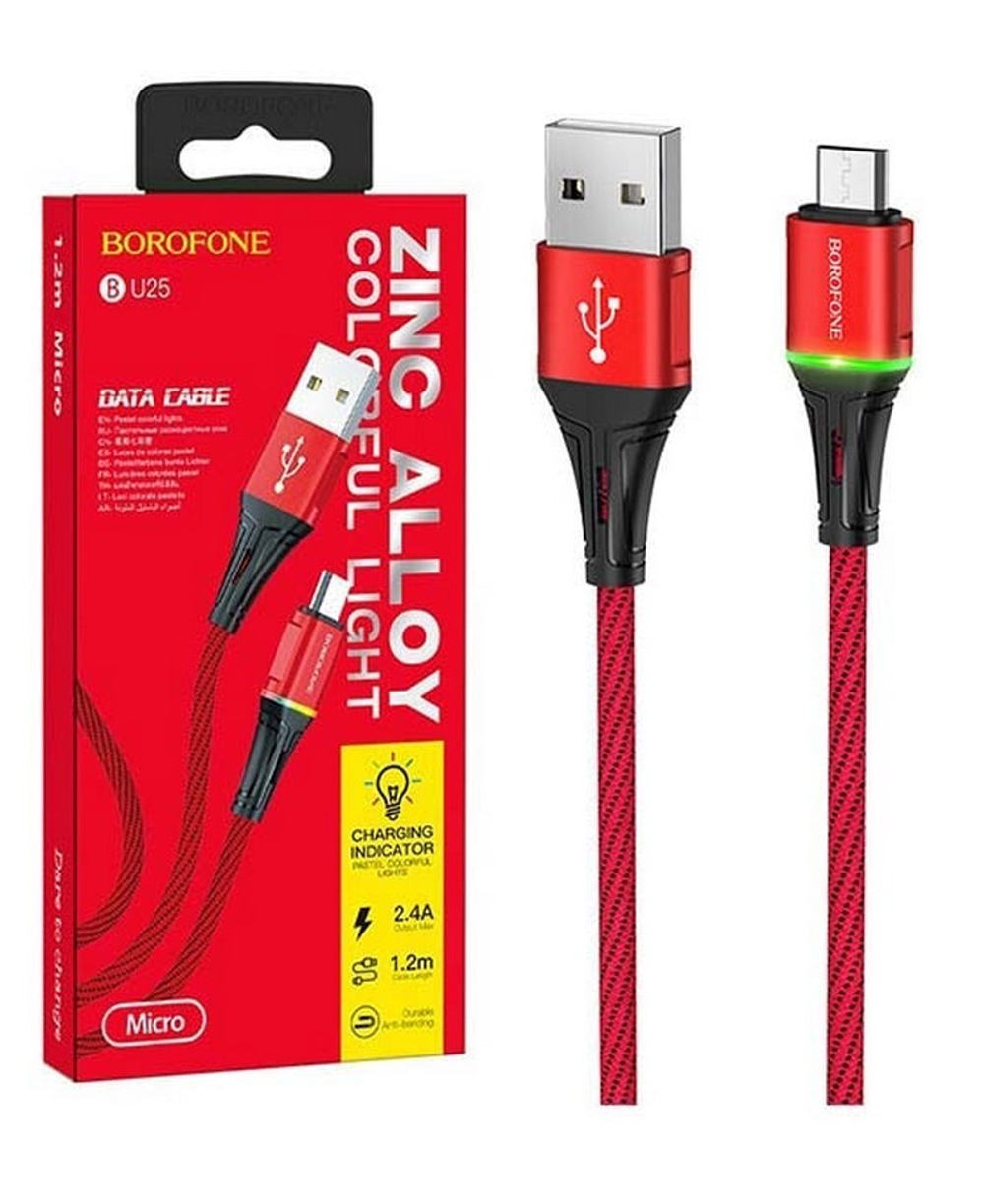 Кабель USB - Micro BOROFONE BU25 (красный) 1м