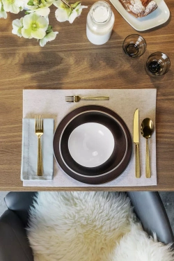 Sambonet - Набор из 6 ложек для эспрессо Cortina PVD Gold / артикул   52722GA7  / GTIN 8014808402388