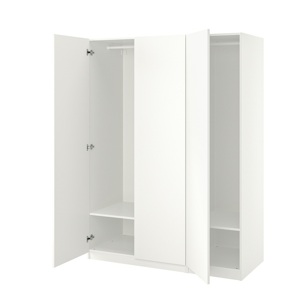 Распашной шкаф PAX FORSAND IKEA (белый) (с полками)  170*60*240