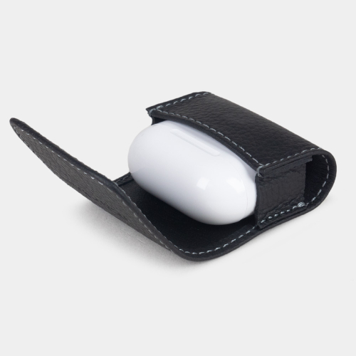 Чехол для наушников AirPods 4 из кожи теленка, черного цвета
