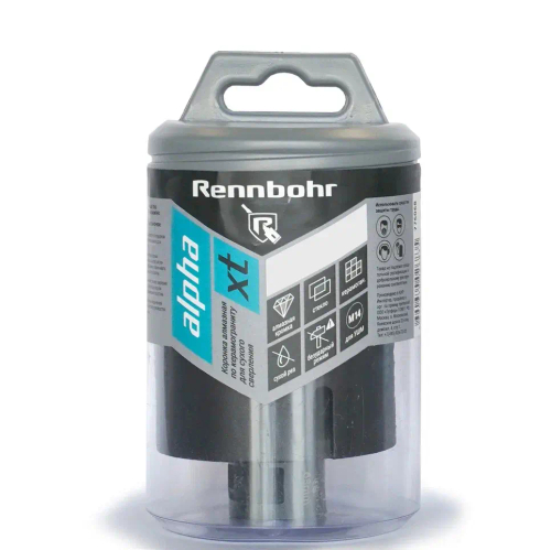 Коронка алмазная по керамограниту для УШМ, хв. M14, 68мм, сухой рез, Rennbohr Alpha XT