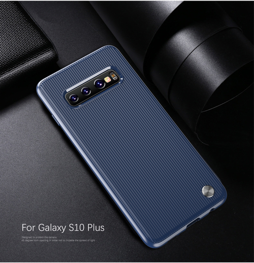 Чехол для Samsung Galaxy S10 Plus цвет Blue (синий), серия Bevel от Caseport