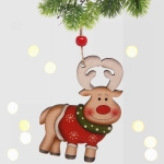 Украшение новогоднее подвесное «Счастливый оленёнок» 10 см